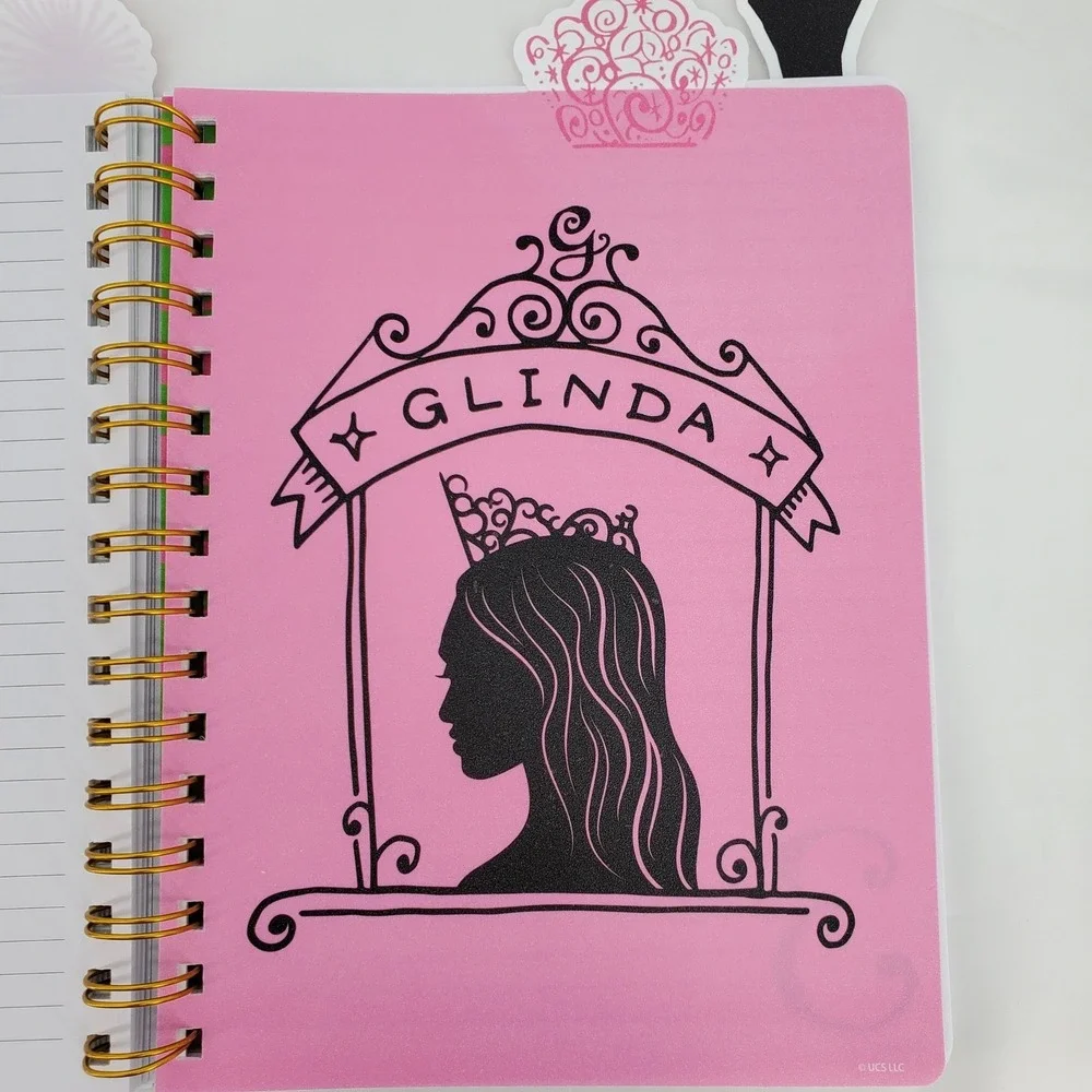 Wicked Journal Spiral Bound Elphaba and Glinda Bookmark Sections 96 Pages New